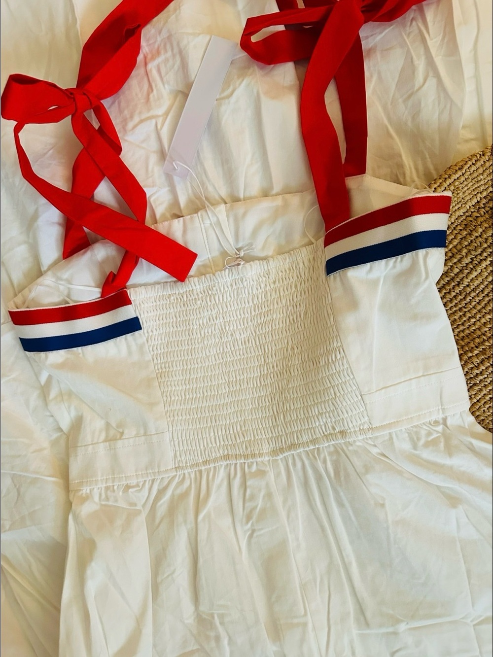 ♥️🤍💙🇺🇸 ADORABLE! Americana Cotton Midi Dress Red White Blue Midi 4th Tuckernuck - Picture 3 of 6